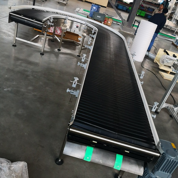 Slat Belt Conveyor Transfer Satu Tipe Antoher Lurus 90 Derajat