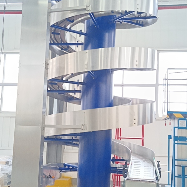 Spiral Conveyor China Type at Conveyor na kung saan ang Linkup na may packing machine