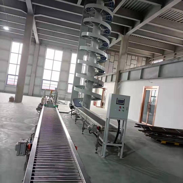 Spiral Conveyor China Type at Conveyor na kung saan ang Linkup na may packing machine
